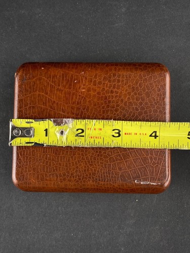 Vintage Bulova Photo Watch Original Case Box Empty Brown Red Cloth Lining - Picture 10 of 12