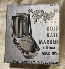 Pro Golf Ball Marker In Box Chrome Anodized Vintage Engraves Your Name