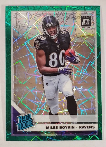 Donruss Optic Green Velocity 2019 clasificación novato radiocontrol millas Boykin Ravens #180 - Imagen 1 de 2