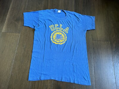 Vintage UCLA College Single Stitch Velva Sheen Blue T-Shirt XL | eBay