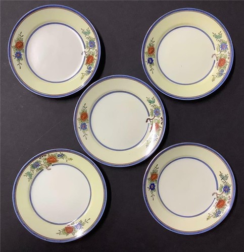 5 Vintage NORITAKE M Morimura BREAD PLATES Blue Orange Green Yellow White - Picture 2 of 8