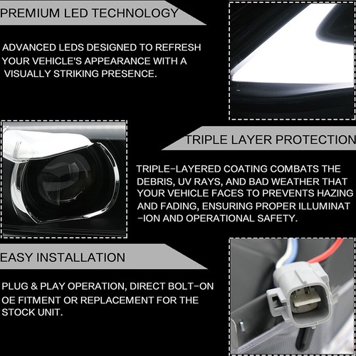 VLAND LED Headlights Fit Toyota Camry XLE LE SE Sedan 2010 2011 Sequentials SET - Picture 12 of 14