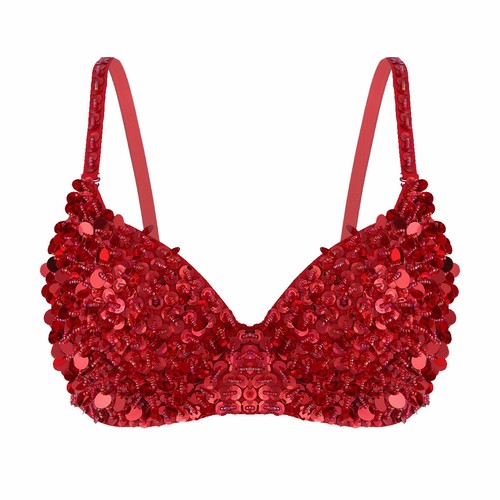 Mujeres Lentejuelas Halter Sujetador Top Danza del Vientre Boho Festival Clubbing Borla Disfraz - Imagen 71 de 83
