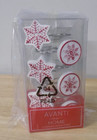 Avanti Home 12 Shower Curtain Hooks, Sparkle Snowflake Red/White 13797G