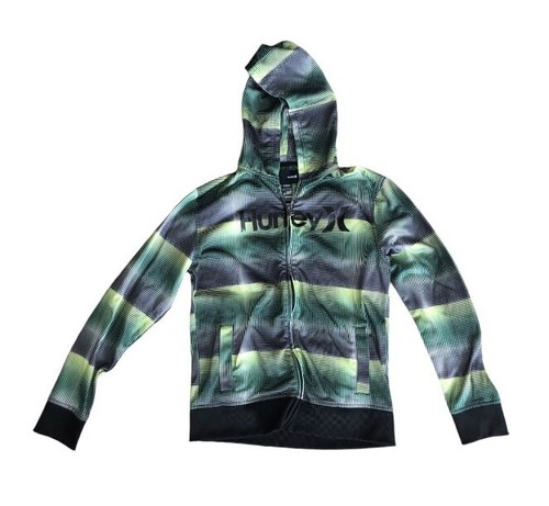 Vintage 90s/Y2k Hurley Plaid Zip Up Hoodie Size M Grunge Skate Sweater