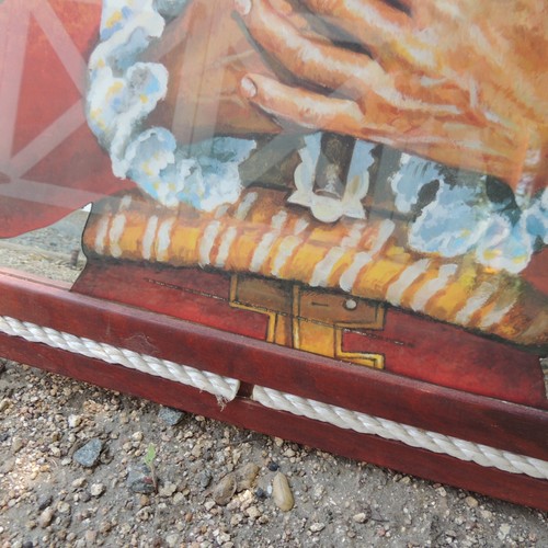 Vintage Large Captain Morgan Original Spiced Rum Bar Sign Mirror Nautical Rope - Picture 5 of 8