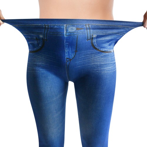 Jeans donna elasticizzati vita alta jeggings donna skinny leggings look denim pantaloni - Foto 6 di 15