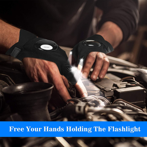 LED Flashlight Gloves, Gifts for Men Him Boyfriend Husband, Cool Gadget Finger L - Picture 3 of 12
