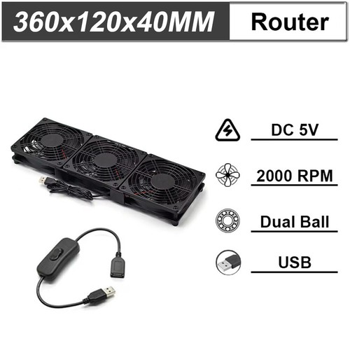 USB 120/240/360mm Computer PC Gehäuselüfter Router TV Box Silent Lüfter DC5V SET - Bild 23 von 29