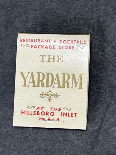 Vintage Matchbook The Yardarm Pompano Beach Florida Unstruck Souvenir Tourist - Imagen 2 de 8