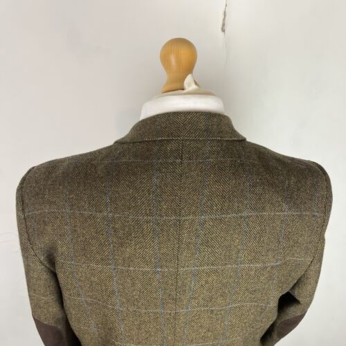 Chaqueta Blazer Brook Taverner Moon Tweed Para Hombre 42S Marrón Verde Espiga Cuadros - Imagen 9 de 18