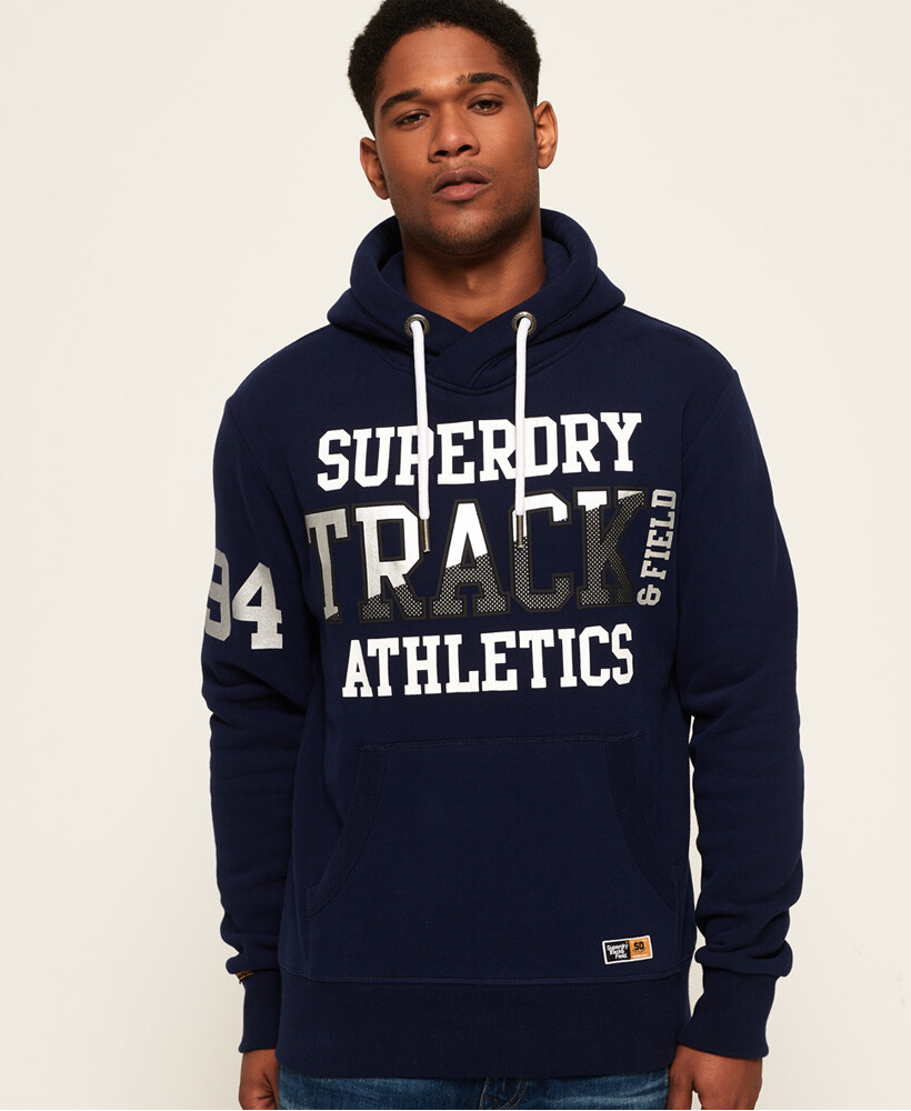 Superdry Mens Super Track Metallic Hoodie