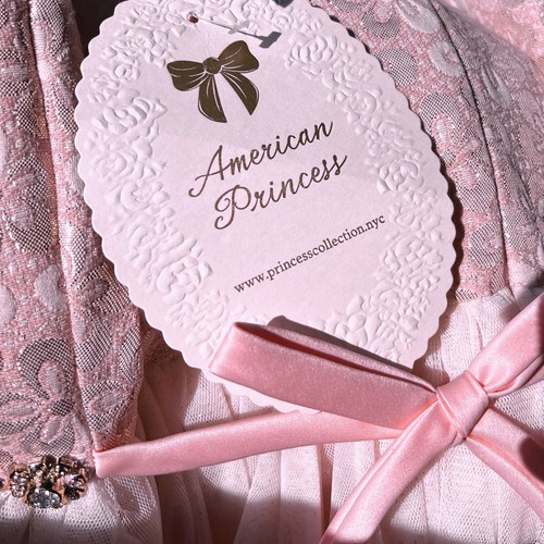 Girls Couture American Princess Pink Gold Rhinestone Tulle Formal Dress 12 - Picture 14 of 14