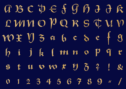 Alte englische Schablonenbuchstaben AZ Alphabet Zahlen Kalligraphie wiederverwendbares Handwerk AL15 - Bild 3 von 25