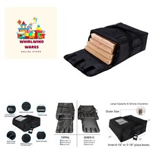 Professional Thermal Pizza Delivery Bag - Insulated Carrier Holds 4-16" Pizzas