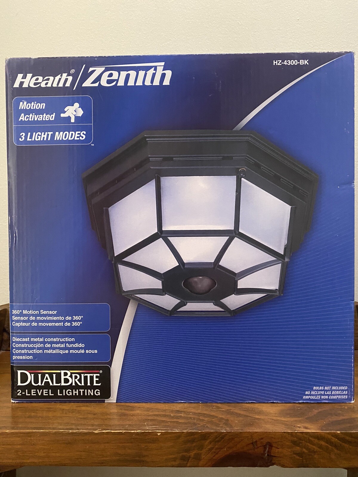 Heath Zenith Motion Activated Outdoor Ceiling Light 5 In Blk Shelly