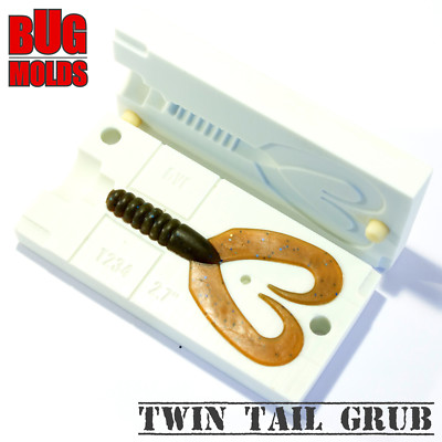Lure Bait Mold Soft Plastic Molde de Cebo Köderform Moule d/'appât G Tail Twin