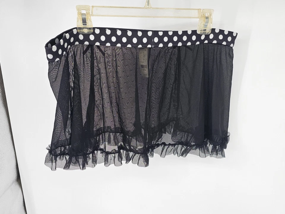 De Colección Años 90 Y2k Cacique Lencería Falda Transparente 18/20 Lunares Foto 2 de 3