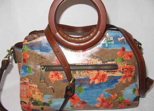 Patricia Nash Lyon Satchel Crossbody Bag French Riviera Leather NWT $249 - Picture 6 of 10