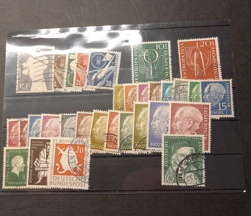 RFA 1952-1959 Lote Sellos Años 50 RFA en 5 Tarjetas (139) - Imagen 4 de 5
