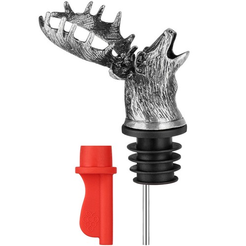 Cool Metal Deer Head 2-In-1 Wine Pourer Bottle Stopper for Champagne Men's Gift - Picture 13 of 15