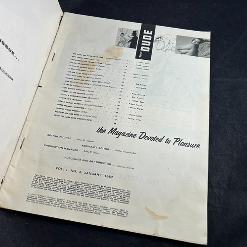 1957 THE DUDE THE MAGAZINE DEVOTED TO PLEASURE JANUARY MENS VOL. 1 NO. 3 VTG - Imagen 8 de 10