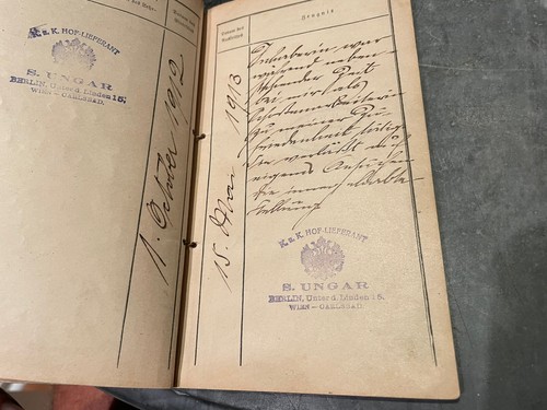 Document Austrian Arbeitsbuch WW1 KK Hoflieferant Wien Ungar Handwritten Stamps - Picture 5 of 12