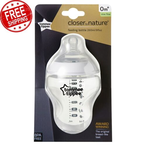 Tommee Tippee Closer Nature Feeding BPA-free Bottle with Slow Flow Teat 260ML x1