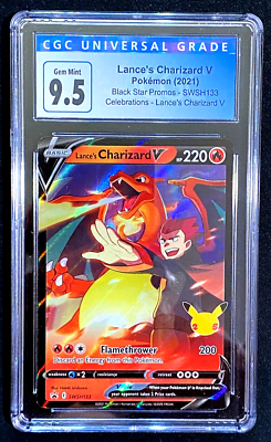 CGC 9.5 GEM MINT 2021 Pokemon Black Star Promo Lance's Charizard V