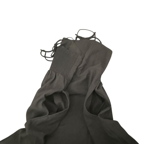 Old Navy schwarzes kurzes Kleid Damen M gesmokte Taschen Fit & Flare Urlaub Boho - Bild 3 von 8