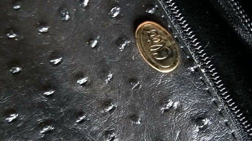 Vintage POCHETTE Sac à Main de Femme CLEO Cuir Autruche - Imagen 9 de 11