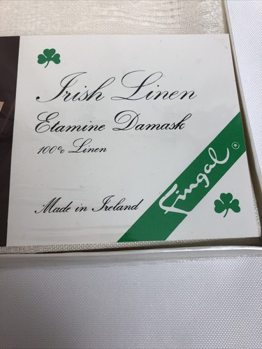 Vintage Set Elfenbein Fingal Irisch 100% Leinen Etamin Damast ~ 2 Servietten 2 Tischsets - Bild 4 von 8