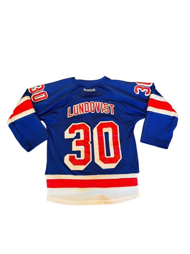 New York Rangers Henrik Lundqvist Blue Reebok Jersey Size S/M NHL Hockey Youth - Picture 6 of 15