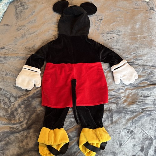 Disney Store Mickey Mouse Velour Plush Costume Size 6 - 12 Months Full Zip cute - Picture 7 of 11