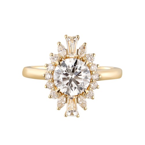 2.06ctw 14K Yellow Gold Lab Grown Diamond Engagement Cocktail Ring MZ12284