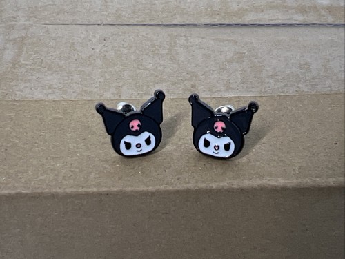 Sanrio Kuromi Enameled Stud Earrings New - Picture 2 of 6