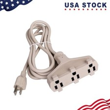 8Ft Outdoor Extension Cord with 3 Electrical Power Outlets 13 Amp SPT-3 16/3