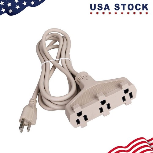 8Ft Outdoor Extension Cord with 3 Electrical Power Outlets 13 Amp SPT-3 16/3 - Picture 1 of 5