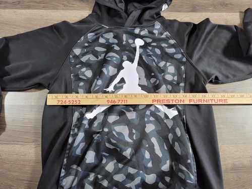 Air Jordan Boys Sweatshirt Large Hoodie Jumpman Black Long Sleeve Spellout Nike - Picture 10 of 12