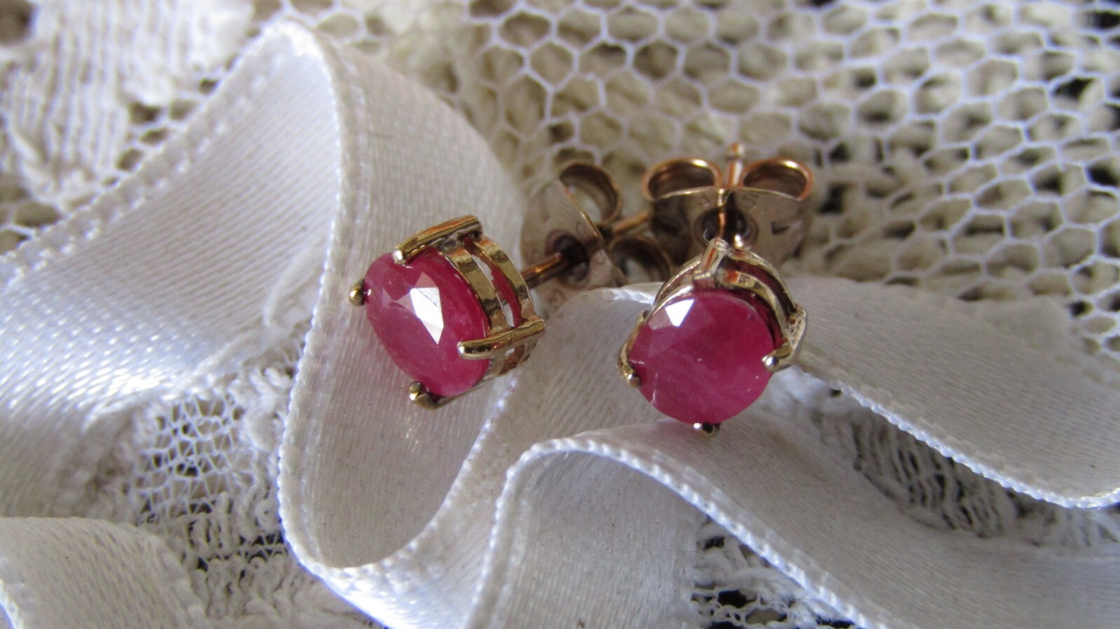 Ruby Stud Earrings - image 5