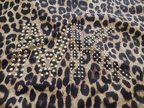 Michael Kors Plus 2X Gold Studded Logo T-Shirt Leopard Animal Print Top Tee NWT - Picture 3 of 11