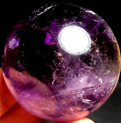 145g Super Seven Skeletal Amethyst Quartz Crystal BALL HEALING& God fingerprint - Picture 9 of 10