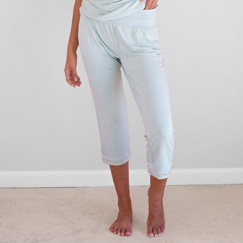 Faceplant Dreams Bamboo Capri Pajama Pants - Aqua Mist NWT