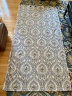 JINCHAN Damask Linen Grommet 50x96 Curtains 2 Panels Medallion Blue Filtering