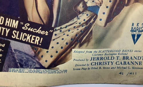 Scattergood Meets Broadway 1941 Original Filmplakat Guy Kibbee YeOldePoster - Bild 8 von 12