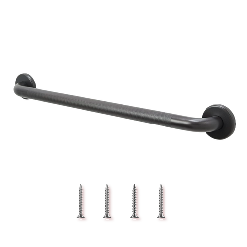 Shower Grab Bar Knurled Grip in Oil Rubbed Bronze Finish | Holds Upto 400 lb - Picture 22 of 63