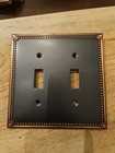 duel switch Toggle Imperial Bead Aged Bronze Switch Plate Cover (Discontinued)