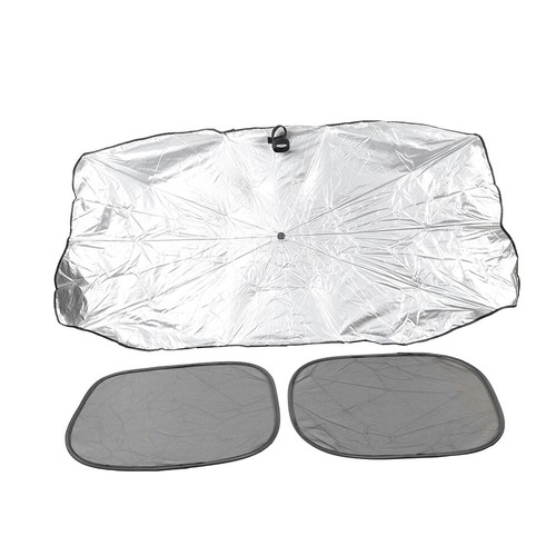 3pcs/Set S Size Front Window Sun Shade Visor Cover Foldable Windshield Umbrella - Picture 7 of 13
