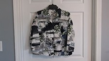 EUC Chicos women s 1 3/4 sleeve blazer 6 buttons blue white beige. 97 cotton .