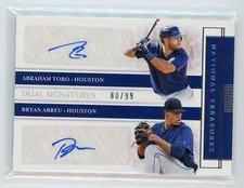 2020 National Treasures ABRAHAM TORO/BRYAN ABREU SP Dual Auto #'d 80/99 - Astros